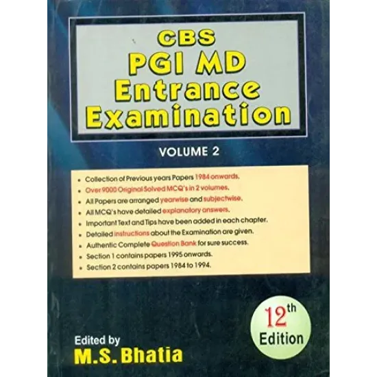 Cbs Pgi Md Entrance Examination, 12 E,  Vol.2 