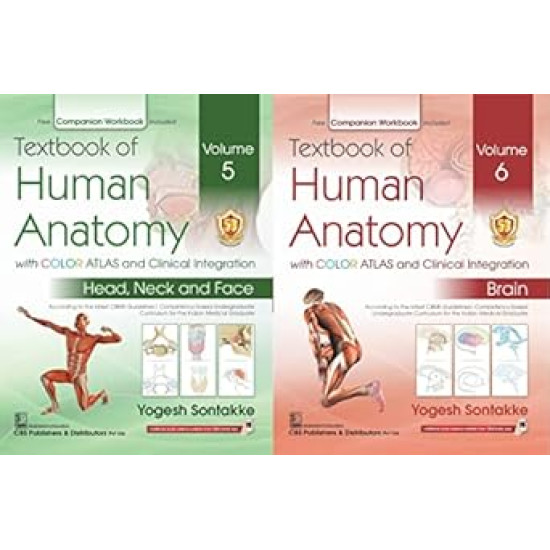 Textbook of human anatomy volume 5 (head neck and face volume 6 brain ( 2 volume set)