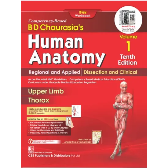 Bd chaurasia’s human anatomy vol - 1 regional and applied dissection and clinical upper limb thorax 10th edition 2024